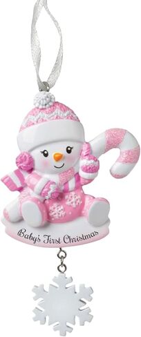 2025 Baby’s First Christmas Ornament – Baby Girl in Stocking Personalized Holiday Keepsake – Custom My 1st Christmas Ornament for Baby & Grandbaby – Engraved Gift for Newborn’s 1st Xmas in Saudi Arabia