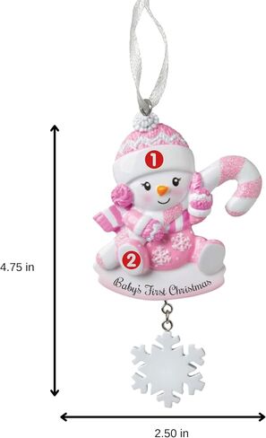 2025 Baby’s First Christmas Ornament – Baby Girl in Stocking Personalized Holiday Keepsake – Custom My 1st Christmas Ornament for Baby & Grandbaby – Engraved Gift for Newborn’s 1st Xmas in Saudi Arabia
