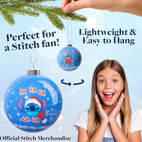 Disney Stitch Christmas Ornaments Set, Pack of 10 Tree Decorations, Hanging Ball Ornaments for Christmas Decorations, Cute Xmas Decor, Xmas Gifts in Saudi Arabia