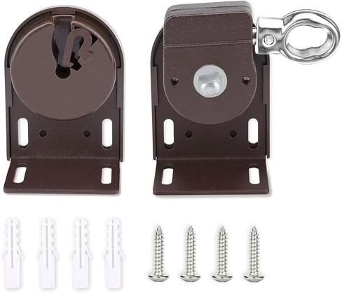 Generic Shade Cordless Bracket for Coolaroo Outdoor Exterior Roller Blind, Indoor and Outdoor Roller Shade,Upgraded to Metal Ring (Cordless Bracket,Beige) in Saudi Arabia