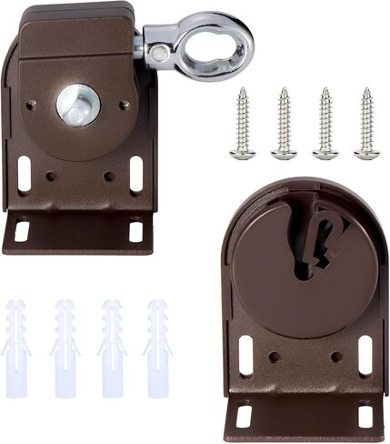 Generic Shade Cordless Bracket for Coolaroo Outdoor Exterior Roller Blind, Indoor and Outdoor Roller Shade,Upgraded to Metal Ring (Cordless Bracket,Beige) in Saudi Arabia