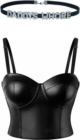 3PCS Daddy's Adult Play Choker Necklaces,Sexy DDLG Adult Bedroom Play Outfits Collar For Couples Lover Hotwife, Brat Goodgirl Black PU Dad's Sexy Toys Lingerie Accessories Jewelry in Saudi Arabia