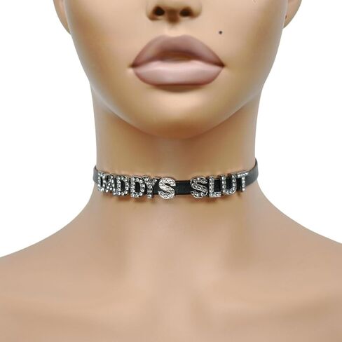 3PCS Daddy's Adult Play Choker Necklaces,Sexy DDLG Adult Bedroom Play Outfits Collar For Couples Lover Hotwife, Brat Goodgirl Black PU Dad's Sexy Toys Lingerie Accessories Jewelry in Saudi Arabia