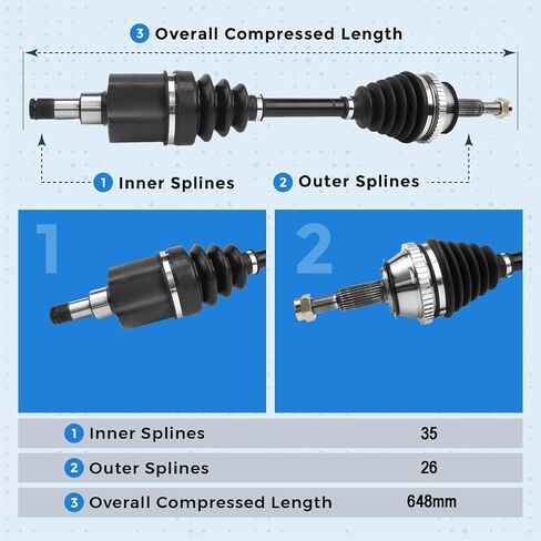 Front Right CV Axle Shaft Assembly for 1996-2000 2005-2007 Ford Taurus for 1994-2005 Mercury Sable Trans. Code AX4N in Saudi Arabia