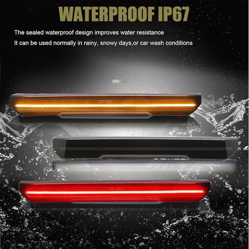 LED Side Marker Lights Indicator Replacement for 2020 2021 2022 2023 2024 GMC Sierra 2500 HD 3500 HD Truck Amber Front & Red Rear Fender Lights Smoked Lens in Saudi Arabia