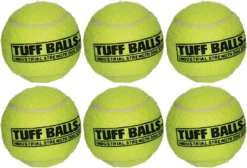 PetSport Jr Yellow Tuff Ball - Small Tennis Balls for Dogs, Small Dog Balls, Dog Toys, Tennis Balls Dog, Balls for Dogs, Puppy Balls, Natural Rubber, Certified Non-Toxic - 1.8 Inch Each, (Pack of 6) in Kuwait