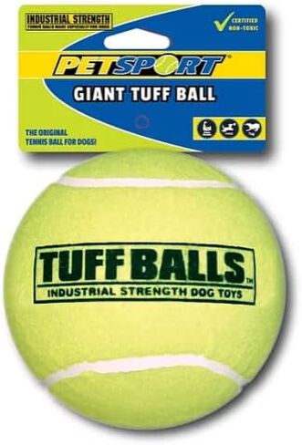 PetSport Jr Yellow Tuff Ball - Small Tennis Balls for Dogs, Small Dog Balls, Dog Toys, Tennis Balls Dog, Balls for Dogs, Puppy Balls, Natural Rubber, Certified Non-Toxic - 1.8 Inch Each, (Pack of 6) in Kuwait