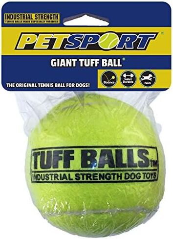 PetSport Jr Yellow Tuff Ball - Small Tennis Balls for Dogs, Small Dog Balls, Dog Toys, Tennis Balls Dog, Balls for Dogs, Puppy Balls, Natural Rubber, Certified Non-Toxic - 1.8 Inch Each, (Pack of 6) in Kuwait