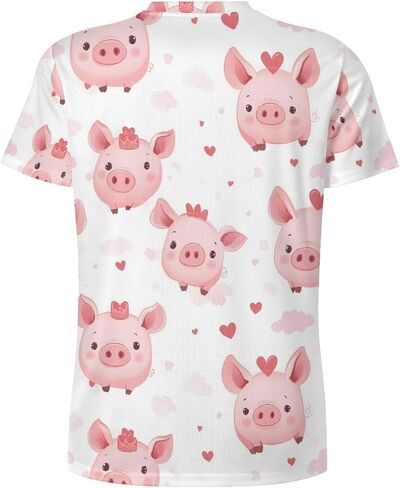 Cute Pigs Mens T-Shirts Casual Short Sleeve Tee Tops Crewneck Shirt for Running Athletic in Saudi Arabia