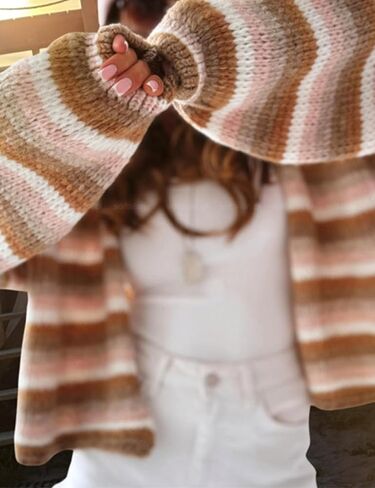 Yeokou Womens Striped Cardigan Sweaters Open Front Lightweight Knit Rainbow Color Block Casual Fall Layering Top in Saudi Arabia