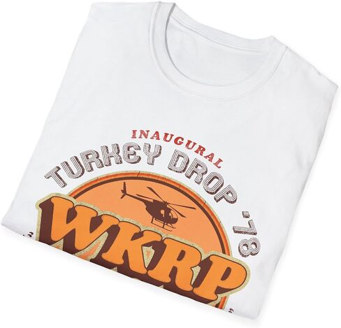 تي شيرت WKRP Turkey Drop LTS الذي يرتديه، تي شيرت برنامج تلفزيوني، قميص عيد الشكر، ملابس عطلة مضحكة، تصميم قديم، هدية كلاسيكية للمعجبين in Kuwait