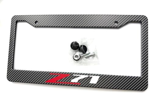 1PC Carbon Fiber Z71 License Plate Frame Tag Cover Holder Mount for Chevy Silverado Sierra Tahoe in Saudi Arabia
