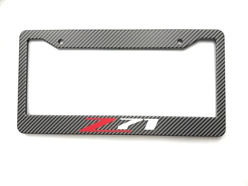 1PC Carbon Fiber Z71 License Plate Frame Tag Cover Holder Mount for Chevy Silverado Sierra Tahoe in Saudi Arabia