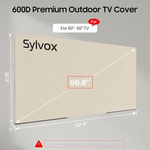 غطاء تلفزيون SYLVOX خارجي، غطاء تلفزيون 600D للتلفزيون من 40 إلى 43 بوصة، غطاء شاشة تلفزيون مقاوم للماء ومقاوم للطقس والغبار مع جيب للتحكم عن بعد، مثالي لحماية التلفزيون في الهواء الطلق، كاكي in Kuwait