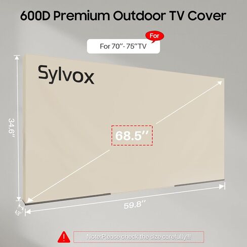 غطاء تلفزيون SYLVOX خارجي، غطاء تلفزيون 600D للتلفزيون من 40 إلى 43 بوصة، غطاء شاشة تلفزيون مقاوم للماء ومقاوم للطقس والغبار مع جيب للتحكم عن بعد، مثالي لحماية التلفزيون في الهواء الطلق، كاكي in Kuwait
