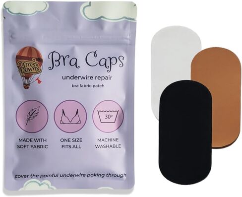 Bra Caps Underwire Repair, Premium Iron-on Bra Patches (Black) in Saudi Arabia
