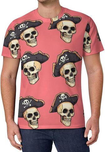 تي شيرت رجالي من Pirates-Skull كاجوال بأكمام قصيرة وياقة دائرية للجري الرياضي in Saudi Arabia