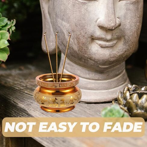 Ceramic Incense Burner Golden Incense Stick Burner Chinese Feng Shui Incense Burner Bowl for Home Decor (Random Style) in Saudi Arabia