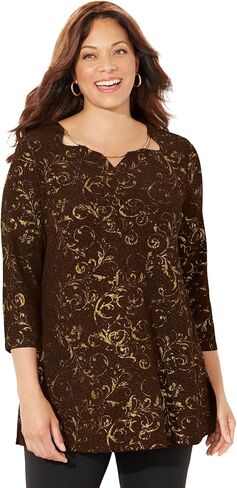Women's Plus Size Black Label Keyhole Tunic in Saudi Arabia