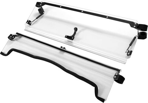 KUAFU 2-in-1 Flip Windshield Compatible with 2012-2015 Kawasaki Teryx 4 750/800 Full Scratch Resistant Clear Windscreen Gas Spring Included in Saudi Arabia