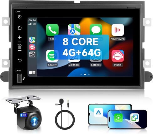 2+64G Android 13 Car Radio Stereo for Ford F150/F250/F350 2004-2014, 7 inch 1080P Touch Screen Car Stereo with Wireless CarPlay Andriod Auto, Bluetooth, GPS, HiFi, SWC, WiFi, HD Backup Camera in Kuwait