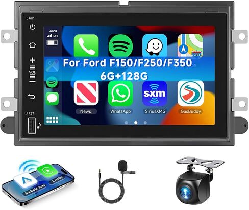 2+64G Android 13 Car Radio Stereo for Ford F150/F250/F350 2004-2014, 7 inch 1080P Touch Screen Car Stereo with Wireless CarPlay Andriod Auto, Bluetooth, GPS, HiFi, SWC, WiFi, HD Backup Camera in Kuwait