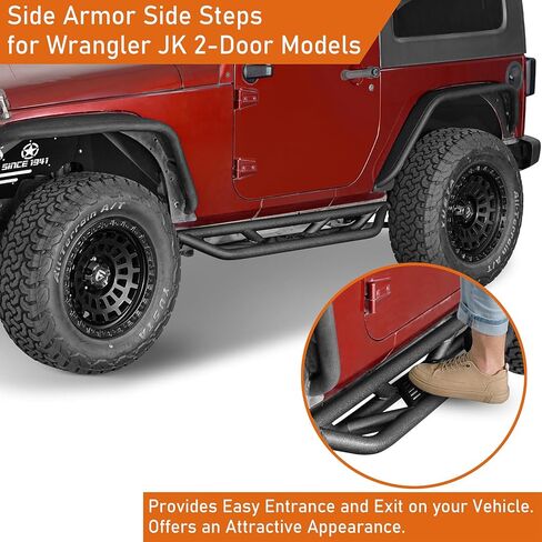 لوحات تشغيل Hooke Road Wrangler JK ببابين، قضبان نيرف جانبية مقاس 5.58 بوصة لسيارة جيب رانجلر JK ذات بابين 2007-2018 in Saudi Arabia