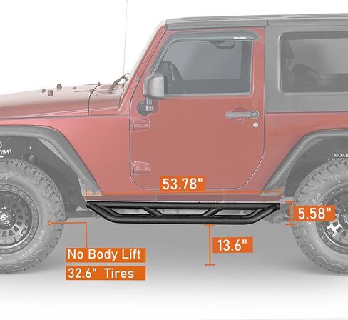 لوحات تشغيل Hooke Road Wrangler JK ببابين، قضبان نيرف جانبية مقاس 5.58 بوصة لسيارة جيب رانجلر JK ذات بابين 2007-2018 in Saudi Arabia