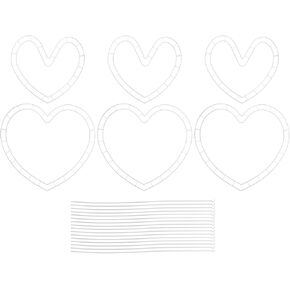 Cabilock 6 Set Heart Shaped Plastic Wreath Frame for Diy Crafts, White Heart Wreath Frame, Wedding Flower Wreath Decoration, Holiday Party Wreath Making, 12.99 X 12.20 Inches in Saudi Arabia