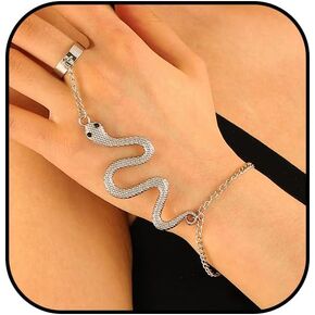 NIQIPOK ثعبان اليد سلسلة سوار للنساء ثعبان البنصر سوار الرقيق سلسلة اليد تسخير أساور هالوين مجوهرات اكسسوارات in Kuwait