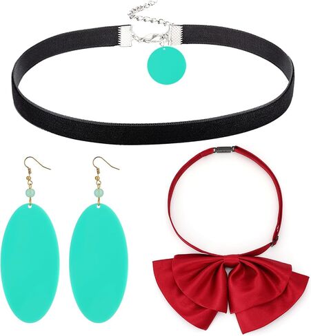 مجموعة Ayase Cosplay Set أقراط Ayase قلادة ربطة عنق حمراء لحفلات الهالوين إكسسوارات تنكرية للنساء البالغات in Saudi Arabia