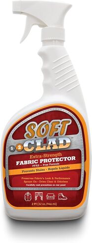 Extra Strength Fabric Protector Spray Prevents Stains and Repels Liquids. SoftClad Guards Furniture, Shoes, Carpet, Upholstery, Suede, Leather, Couch. Safe for Indoor Use. PFAS Free Formula 32oz in Saudi Arabia