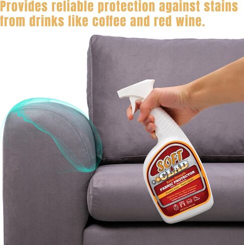 Extra Strength Fabric Protector Spray Prevents Stains and Repels Liquids. SoftClad Guards Furniture, Shoes, Carpet, Upholstery, Suede, Leather, Couch. Safe for Indoor Use. PFAS Free Formula 32oz in Saudi Arabia