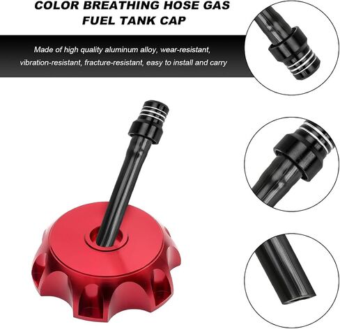 2 PCS Breather Hose Gas Fuel Tank Cap, CNC One-Way Valve Vent Tube with Check Ball, Aluminum Breathing Valve Tube Universal Gas Cap for Motorcycle ATV Quad Pit Dirt Bike (Black) in Saudi Arabia
