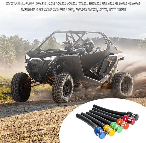 2 PCS Breather Hose Gas Fuel Tank Cap, CNC One-Way Valve Vent Tube with Check Ball, Aluminum Breathing Valve Tube Universal Gas Cap for Motorcycle ATV Quad Pit Dirt Bike (Black) in Saudi Arabia