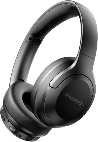 سماعات بلوتوث فوق الأذن ANC، وقت تشغيل 60 ساعة، إلغاء الضوضاء النشطة، سماعات رأس لاسلكية/سلكية مع ميكروفون، سماعة رأس ستيريو رخيصة قابلة للطي خفيفة الوزن للكمبيوتر والتلفزيون والهواتف المحمولة in Kuwait