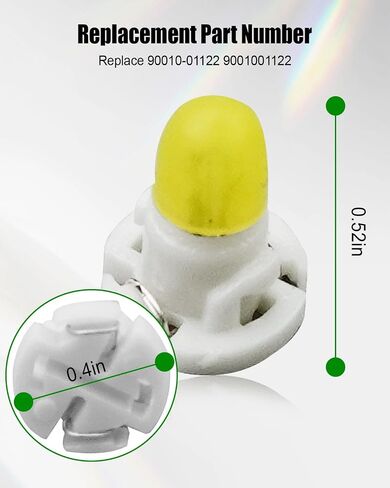 لمبة إسفين جديدة للتحكم في HVAC بمقبس أبيض مناسب لسيارة Toyota RAV4 2006-2012 Matrix 2009-2014 Corolla 2009-2013 استبدال 90010-01122 9001001122 in Saudi Arabia
