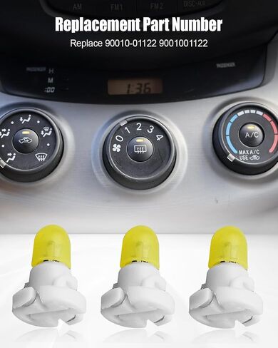 لمبة إسفين جديدة للتحكم في HVAC بمقبس أبيض مناسب لسيارة Toyota RAV4 2006-2012 Matrix 2009-2014 Corolla 2009-2013 استبدال 90010-01122 9001001122 in Saudi Arabia