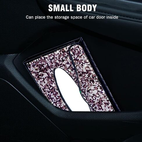 eing car sun visor علبة مناديل حامل بلينغ كريستال منديل صندوق بو الجلود المقعد الخلفي الأنسجة اكسسوارات السيارات للنساء، 2 - حزمة سوداء in Kuwait