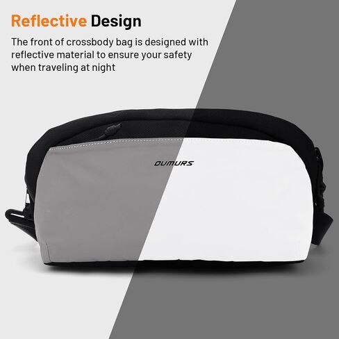 4L Reflective Crossbody Bag Sling Backpack for Motorcycle Men and Women Water-resistant 1680D Oxford Fabric Sling Bag Lightweight in Saudi Arabia