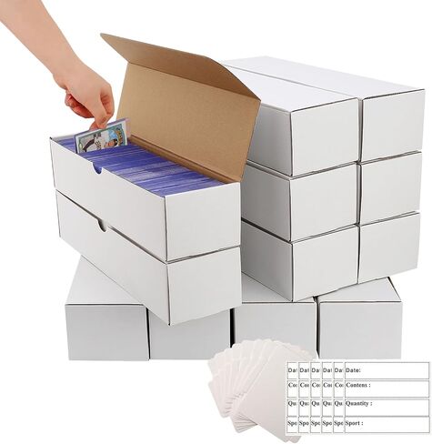 Card box 6 Pack-4800 Count,Trading card storage box with 20 Dividers&8 Labels,Card Organizer Corrugated Cardboard Storage,Card game storage for Baseball Cards,TCG/Magic/Mtg storage and Collection in Kuwait