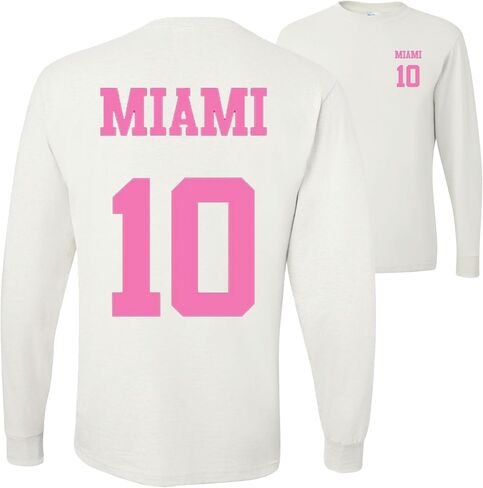 wild custom apparel Miami 10 Soccer Lover Front and Back Mens Long Sleeves in Kuwait