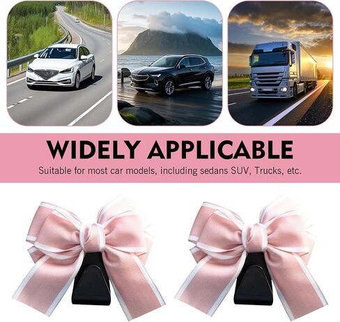 SLIMI 2 PCS Car Seat Headrest Hooks, Purse Hook for Car, Cute Bow Seatback Head Hooks, Universal Seat Back Storage Hook, for Most Cars, Trucks, SUVs (Pink) in Saudi Arabia