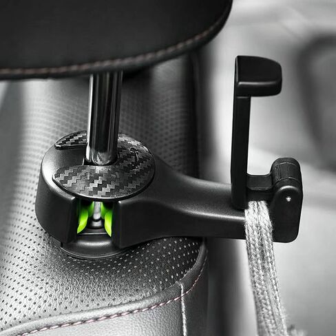 Car Headrest Hook, 2 in 1 Car Seat Hooks with Mobile Phone Holder, Purse Holder for Car Fits Universal Vehicle, Car Seat Storage Organizer Hanger Holder Hook for Purses and Bags(2 Pack, Black) in Saudi Arabia