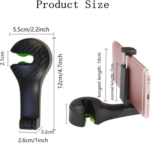 Car Headrest Hook, 2 in 1 Car Seat Hooks with Mobile Phone Holder, Purse Holder for Car Fits Universal Vehicle, Car Seat Storage Organizer Hanger Holder Hook for Purses and Bags(2 Pack, Black) in Saudi Arabia