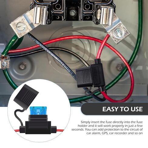2PCS Fuse Holder, Inline 12V 18AWG Car Gauge Inline Fuse with 10A ATC/ATO Standard Fuses for Automotive, Marine Lighting (18AMG) in Kuwait