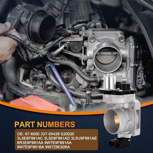 جسم خانق إلكتروني يناسب 2007-10 لسيارة Ford Explorer Sport Trac V6 4.0L، 2005-14 لسيارة Ford E150 Van V8 5.4L، 2005-11 لسيارة Lincoln Town Car، يستبدل 67-6000 in Saudi Arabia