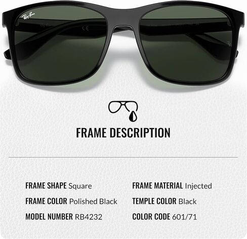 Ray-Ban RB4232 Square Shaped Sunglasses for Men & Women with Official RAYBAN Eyewear Kit in Saudi Arabia