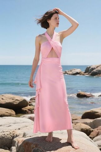 Infintiy Beach Cover Up Dress: 24 in 1 Wrap Casual Summer Vacation Maxi Long Sundress - Versatile Sexy Travel Pool Cruise in Kuwait