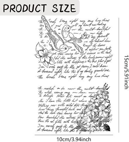 3.94"*5.91" Vintage Dragonfly Daisy Text Clear Rubber Stamp for Card Making, Transparent Embossing Silicone Seal Stamp for Scrapbook Journal Paper Album Craft in Saudi Arabia